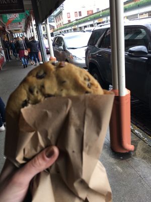 Vegan chocolate chip cookie  at Cinnamon Works in Seattle
