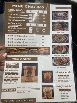 Menu   at Chay 365  in Ho Chi Minh City