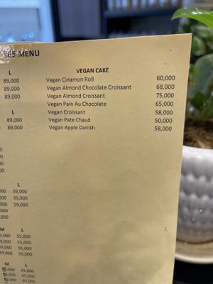 New vegan cake menu   at Chay 365  in Ho Chi Minh City