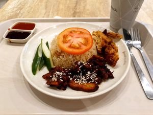 Cha Siu "Chicken" rice at Nyonya Vege in Kuala Lumpur