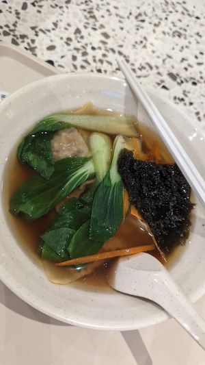 Dumpling pan mee noodles RM14.50 at Nyonya Vege in Kuala Lumpur