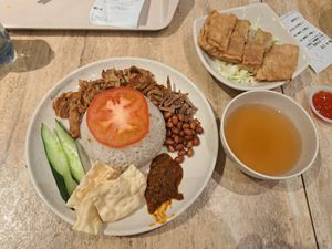 nasi lemak vfc and FuCuk at Nyonya Vege in Kuala Lumpur