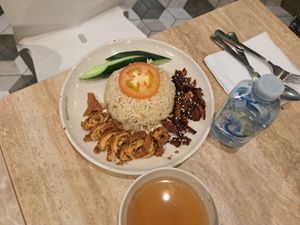 char siu chicken rice at Nyonya Vege in Kuala Lumpur