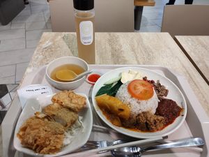 Nasi Lemak Rendang at Nyonya Vege in Kuala Lumpur
