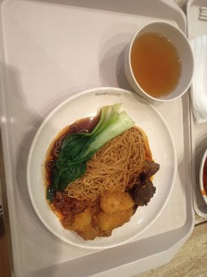 Wanton noodle at Nyonya Vege in Kuala Lumpur