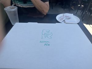 Pizza box  at Pizzasaurus Rex in Sacramento