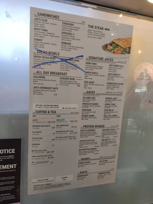 Vegan options with green logo at Joe & The Juice in Antwerpen