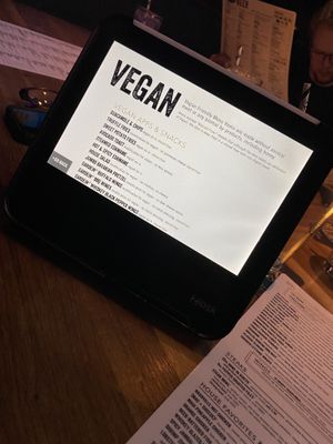 Separate vegan menu. Shared fryer noted    at Yard House in Gaithersburg
