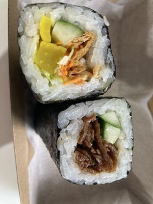 Teriyaki tofu & salad rolls   at Sushi Hub in Sunnybank
