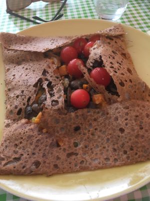 The vegetarian Galette (curry vegetables) made vegan  at Le Comptoir de Mamie Bigoude in Blois