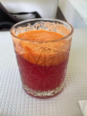 Oasis juice (Orange, carrot, beatroot and ginger) at Oasis Vegetariano - Marques de Sa da Bandeira in Lisbon