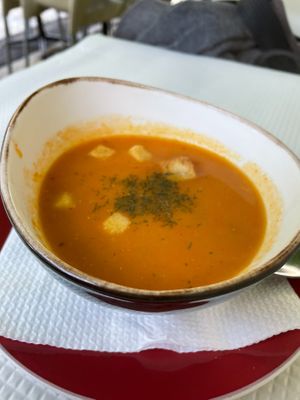 Soup of the day at Oasis Vegetariano - Marques de Sa da Bandeira in Lisbon