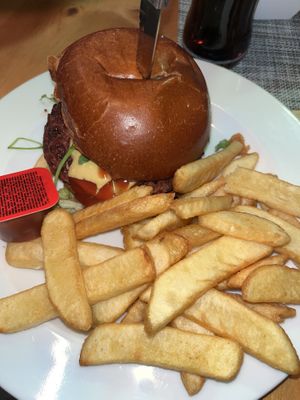 Burger and fries!   at Grillstüberl in Berchtesgaden