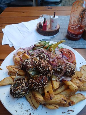 Falafel plate at Grillstüberl in Berchtesgaden