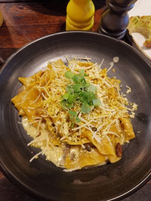 Mushroom pappardelle at Punk Pasta in London