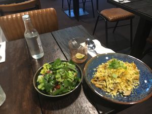 Pasta and salad at Punk Pasta in London
