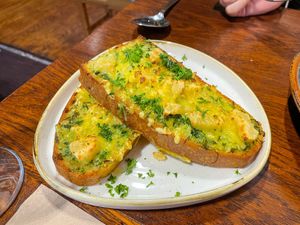Cheesy garlic bread- TASTED LIKE THE REAL THING LOVED IT at Punk Pasta in London