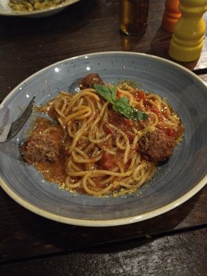 Spaghetti with meatballs 😋 at Punk Pasta in London