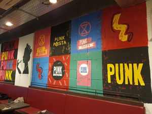 Wall decor at Punk Pasta in London