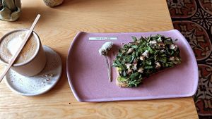 Avocado toast and Capuccino  at Glück in Oaxaca