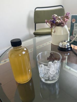 Ginger kombucha  at Glück in Oaxaca