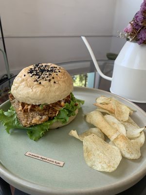Mushroom burger  at Glück in Oaxaca