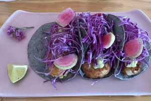 “Shrimp” tacos  at Glück in Oaxaca