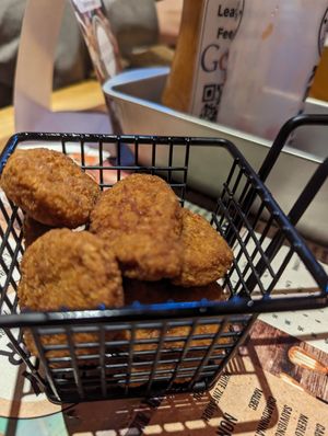 Impossible nuggets at Burger Village in Farmingdale