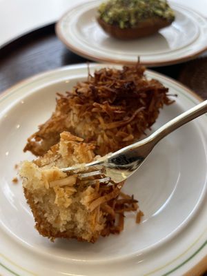 So soft - close-up coconut dessert  at Bgomi in Seoul