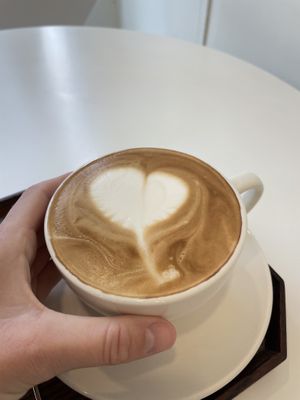 Soy latte hot! And it was hot   at Bgomi in Seoul