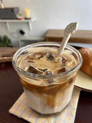 Iced coffee - soy or oat   at Bgomi in Seoul