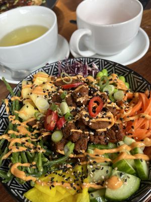 Original poke bowl with pipikaula  at Kanu Poké in Shrewsbury