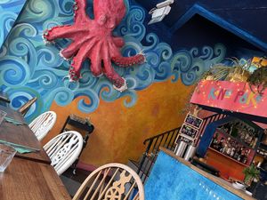 Bar and stairs to upstairs seating   at Kanu Poké in Shrewsbury
