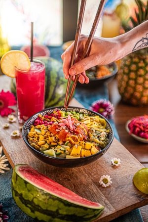 Ipu Hulu Hulu Poké bowl at Kanu Poké in Shrewsbury