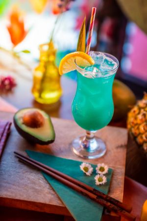 Blue Hawaii Cocktail at Kanu Poké in Shrewsbury