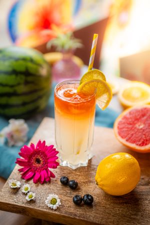 Lemon & Lime Bitters Soda at Kanu Poké in Shrewsbury