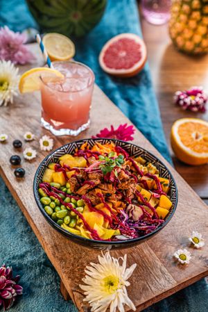 Adobo Poké Bowl at Kanu Poké in Shrewsbury