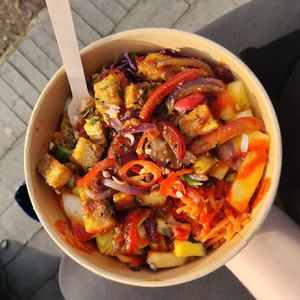 Fire bowl at Kanu Poké in Shrewsbury