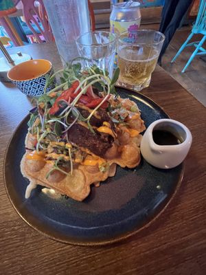 Chick’n waffle  at Kanu Poké in Shrewsbury