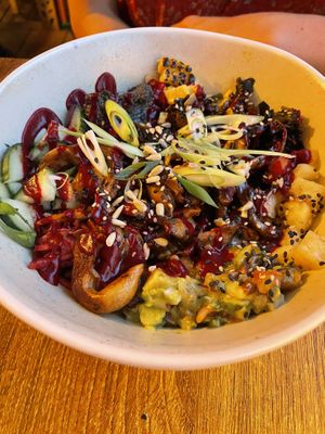 Hoisin mushroom poke bowl  at Kanu Poké in Shrewsbury