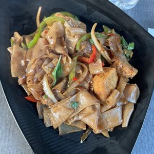 spicy noodle with fried tofu, no egg  at Kiin in San Diego