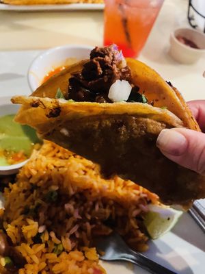 Birria taco with jackfruit and vegan cheese   at Poco Loco in Toledo