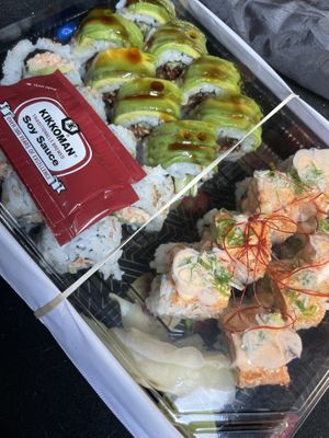 Tiger - caterpillar - California roll   at Gorilla Eats Sushi in San Diego