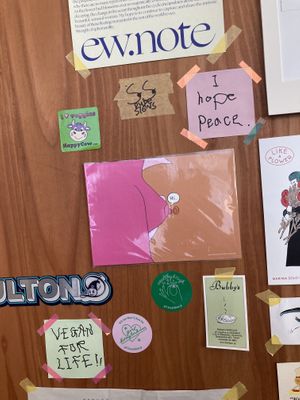 Happy Cow alongside some boobies (??)  at OVGO B.A.K.E.R. - Meiji st. in Tokyo