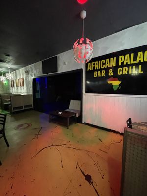 Party area inside  at African Palace in Florissant
