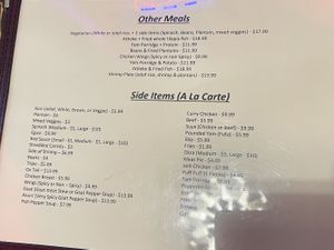 New menu March ‘22  at African Palace in Florissant