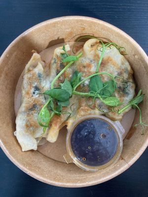 Veggie dumplings  at Kitto Katto in Tel Aviv