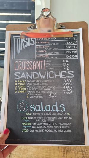 Carte at Profit Cafe in Fuerteventura