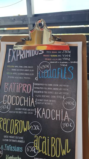 Carte at Profit Cafe in Fuerteventura