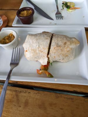 Vegan burrito at Cafe Tico in Tamarindo